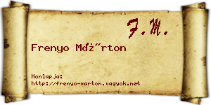 Frenyo Márton névjegykártya