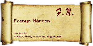 Frenyo Márton névjegykártya