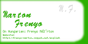 marton frenyo business card